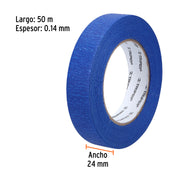 Cinta masking tape azul de 1' x 50 m para pintor, TRUPER