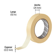 Cinta masking tape de 1' x 50 m, PRETUL