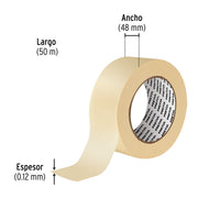 Cinta masking tape de 2' x 50 m, PRETUL