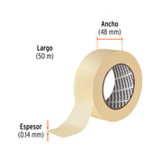 Cinta masking tape de 2' x 50 m, TRUPER