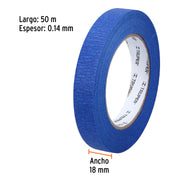 Cinta masking tape azul de 3/4' x 50 m para pintor, TRUPER