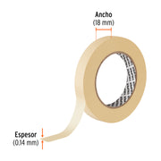 Cinta masking tape de 3/4' x 50 m, TRUPER