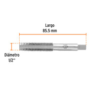Machuelo semicónico 1/2' x 20 cuerda fina, TRUPER