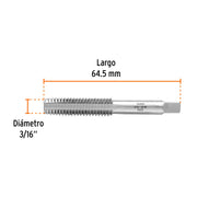 Machuelo semicónico 3/16' x 32 cuerda fina, TRUPER