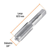 Machuelo semicónico 3/4'x16 UNF, estuche individual, TRUPER