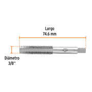 Machuelo semicónico 3/8' x 16 cuerda gruesa, TRUPER