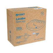 Lavabo de porcelana con rebosadero, blanco, FOSET