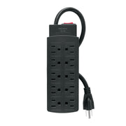 Multicontacto de uso rudo con 10 entradas, negro, VOLTECK