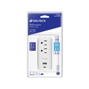 Multicontacto de pared, 2 contactos y 2 USB A+C, VOLTECK