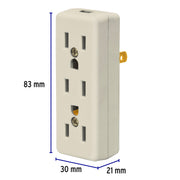 Multicontacto triple, 2 polos + tierra, VOLTECK