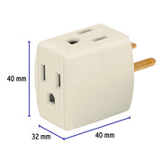 Multicontacto triple aterrizado, tipo cubo, VOLTECK