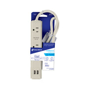Multicontacto 16 AWG 3 entradas 2 puertos USB supresor 300 J