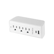 Multicontacto de pared, 490 Joules, 3 contactos y 2 USB A+C