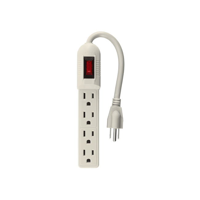 Multicontacto económico 4 entradas, blanco, VOLTECK