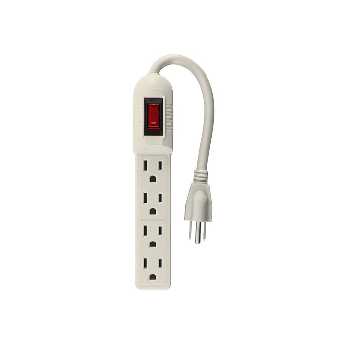 Multicontacto económico 4 entradas, blanco, VOLTECK