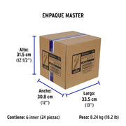 Multicontacto 14 AWG 6 entradas, 2 puertos USB, 850 J, negro