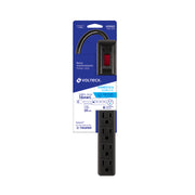 Multicontacto 16 AWG doméstico económico 6 entradas, negro
