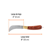 Cuchillo abatible 8' para electricista mango madera, TRUPER