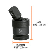 Nudo universal para dados de impacto cuadro 1/2', TRUPER