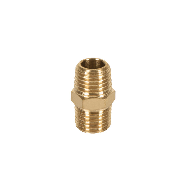 Niple de latón, macho-macho, cuerda 1/4' NPT, TRUPER