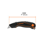Navaja retráctil 7' cuerpo de aluminio, TRUPER