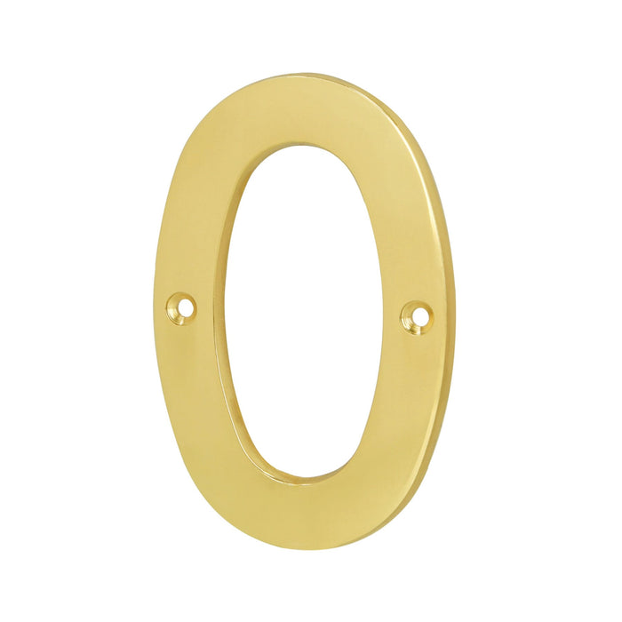 Número 0 de latón sólido 4', latón brillante, HERMEX