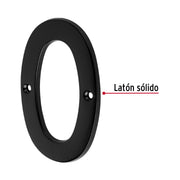 Número 0 de latón sólido 4', negro, HERMEX