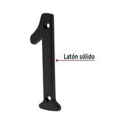 Número 1 de latón sólido 4', negro, HERMEX
