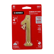 Número 1 de latón sólido 4', latón brillante, HERMEX