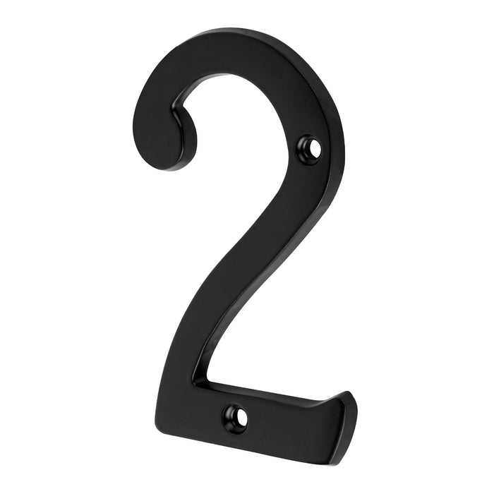Número 2 de latón sólido 4', negro, HERMEX