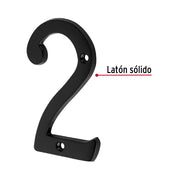 Número 2 de latón sólido 4', negro, HERMEX