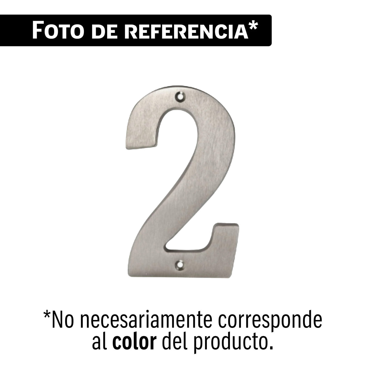 Número 2 de latón sólido 4', níquel satín, HERMEX