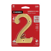 Número 2 de latón sólido 4', latón brillante, HERMEX