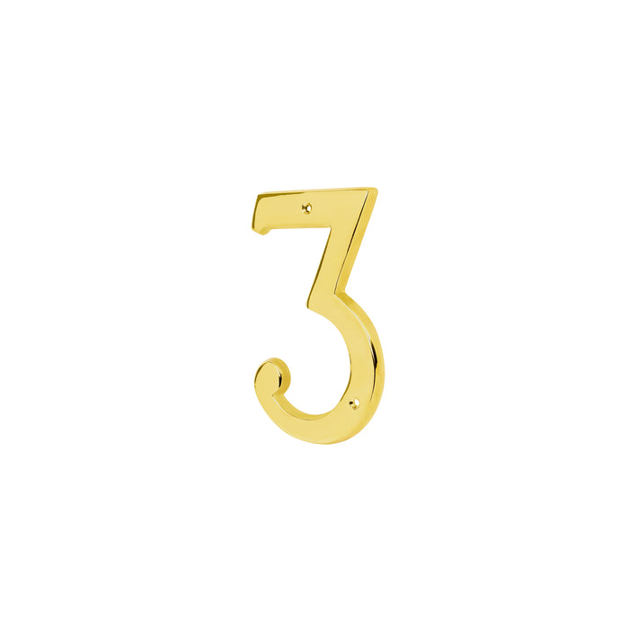 Número 3 de latón sólido 4', latón brillante, HERMEX