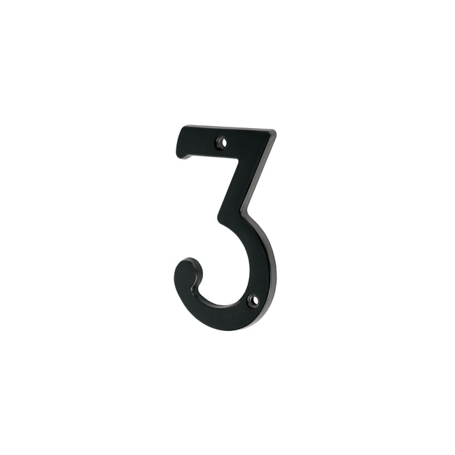 Número 3 de latón sólido 4', negro, HERMEX