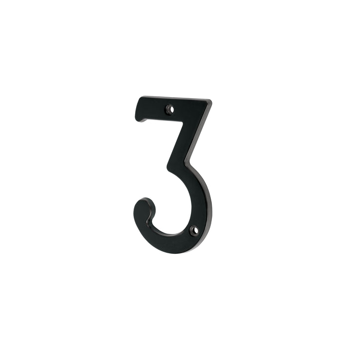 Número 3 de latón sólido 4', negro, HERMEX