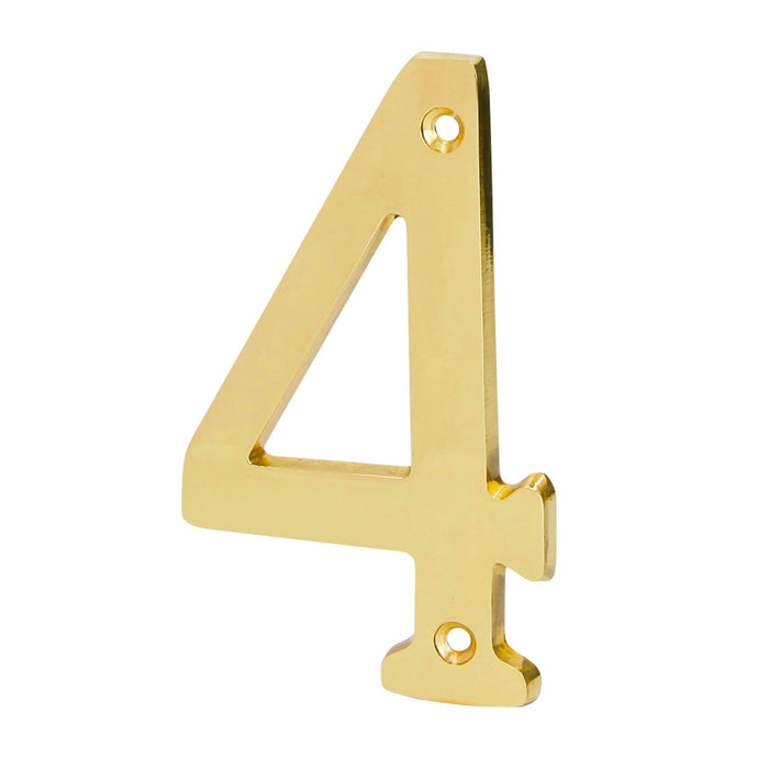 Número 4 de latón sólido 4', latón brillante, HERMEX