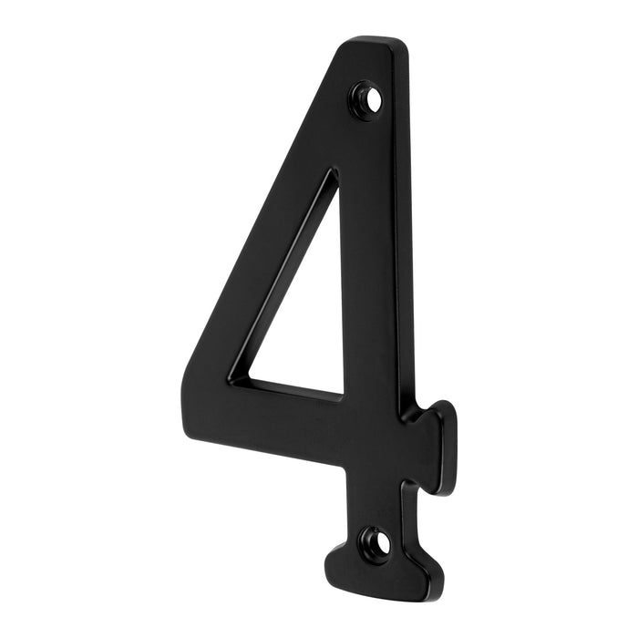 Número 4 de latón sólido 4', negro, HERMEX