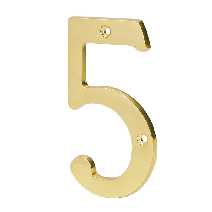 Número 5 de latón sólido 4', latón brillante, HERMEX