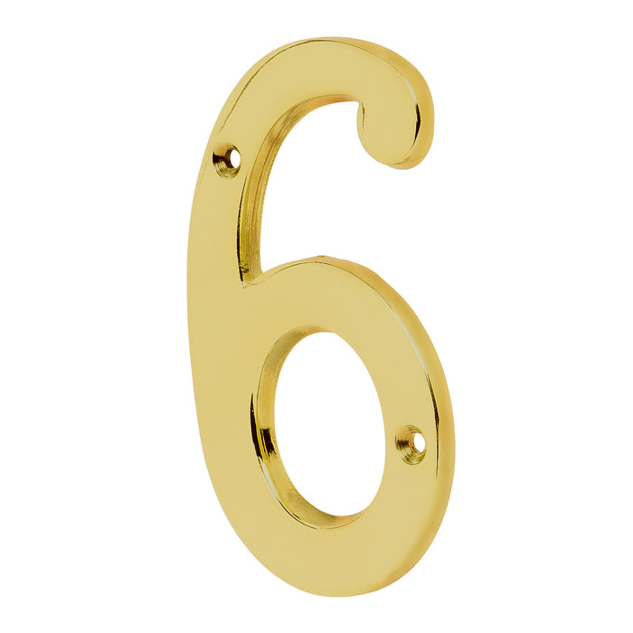 Número 6 de latón sólido 4', latón brillante, HERMEX