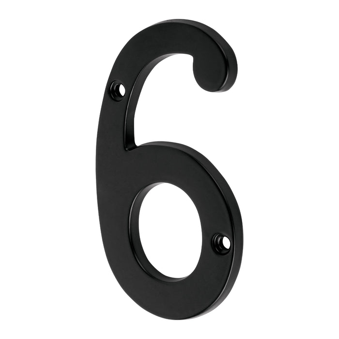 Número 6 de latón sólido 4', negro, HERMEX