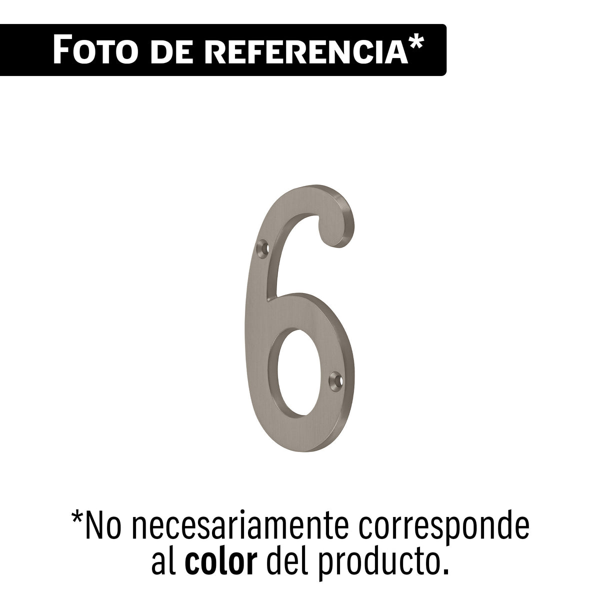 Número 6 de latón sólido 4', níquel satín, HERMEX
