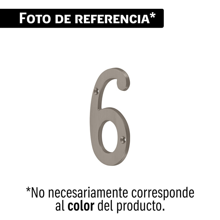 Número 6 de latón sólido 4', níquel satín, HERMEX