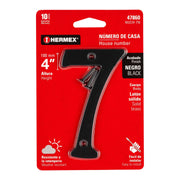 Número 7 de latón sólido 4', negro, HERMEX