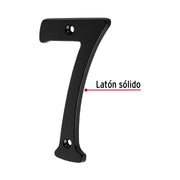 Número 7 de latón sólido 4', negro, HERMEX