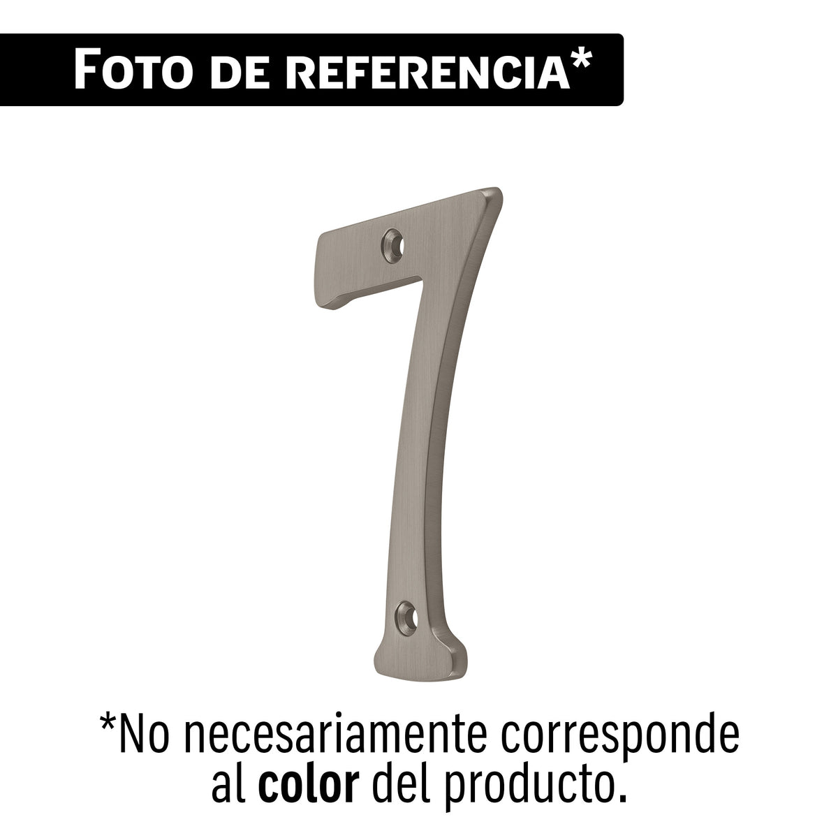 Número 7 de latón sólido 4', níquel satín, HERMEX