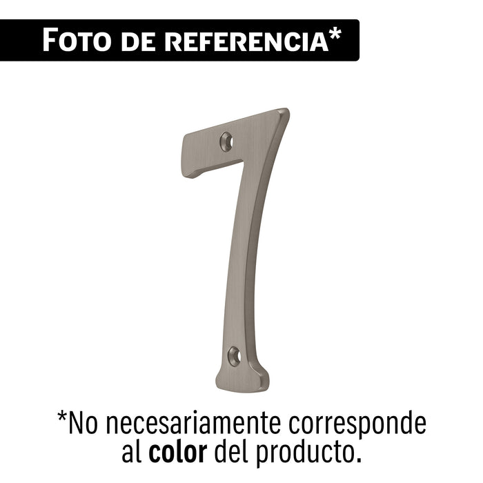 Número 7 de latón sólido 4', níquel satín, HERMEX