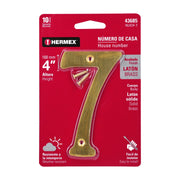 Número 7 de latón sólido 4', latón brillante, HERMEX