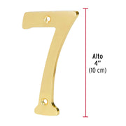Número 7 de latón sólido 4', latón brillante, HERMEX