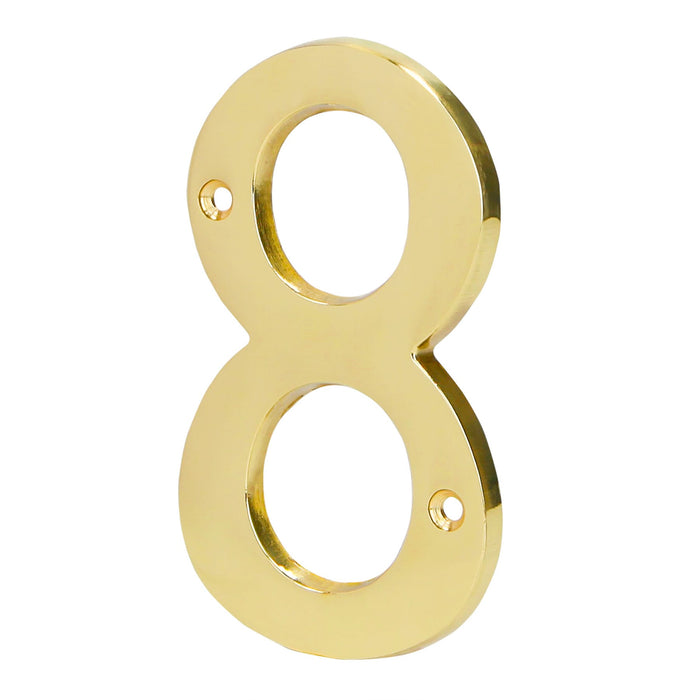 Número 8 de latón sólido 4', latón brillante, HERMEX